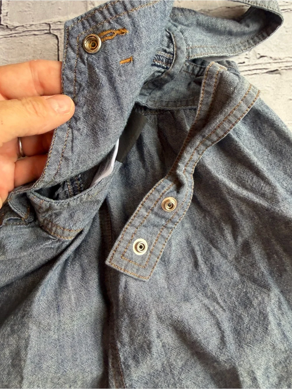 Carhartt Denim Chambray Overall Dress Toddler Girl Size 2 Romper Western Play